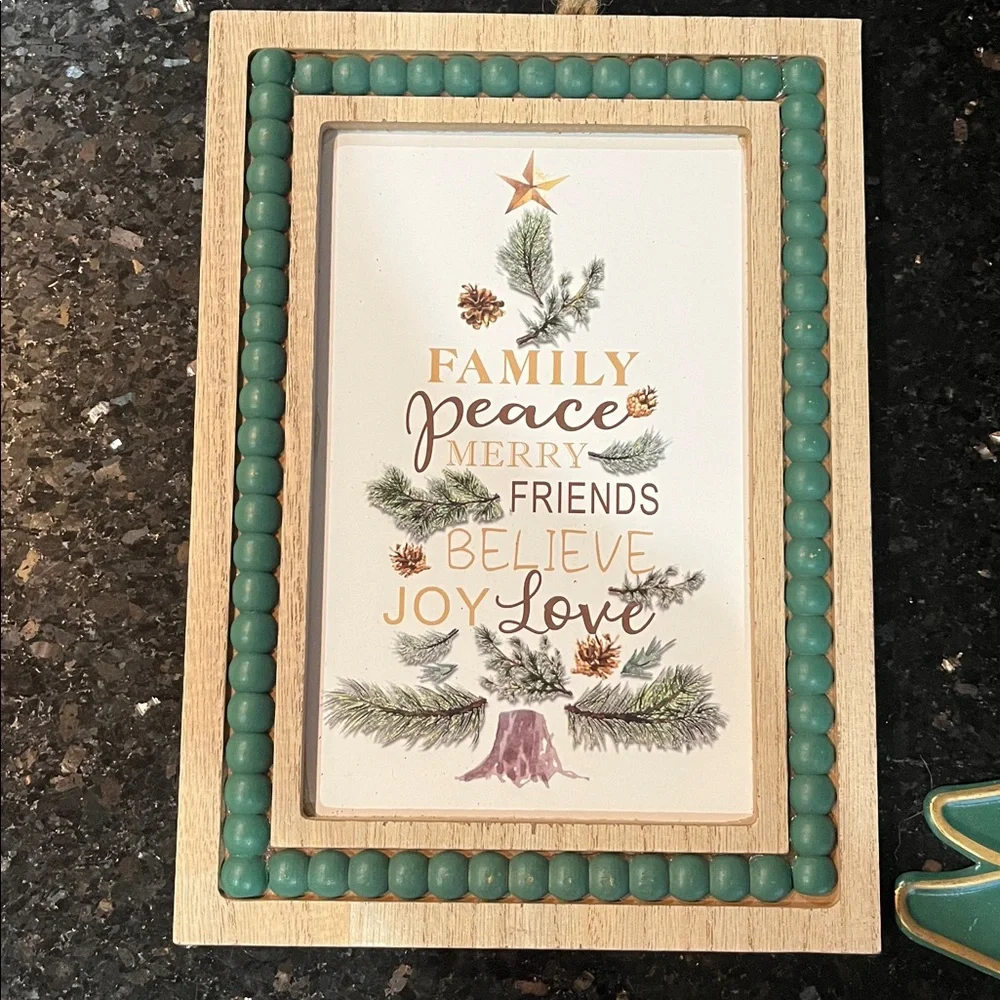 3 pc Holiday Wall Decor Set - wood & metal